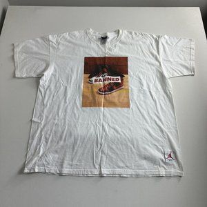 NIKE‎ AIR JORDAN JUMPMAN BANNED 1s 1985 WINGS SHIRT WHITE MENS SIZE 2XL CASUAL